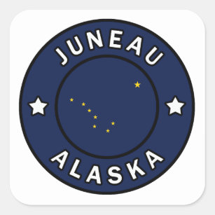 Pegatina Cuadrada Juneau Alaska