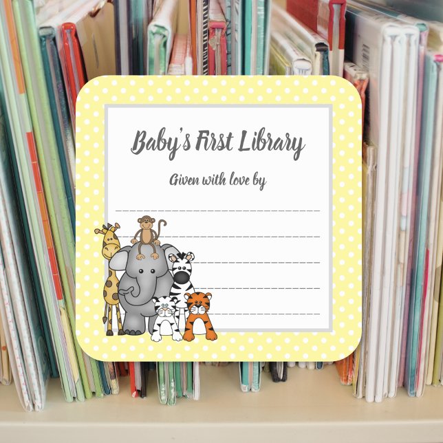 Pegatina Cuadrada Jungle Animals baby Duchplate, trae un libro (Subido por el creador)