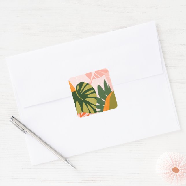 Pegatina Cuadrada Jungle Collage I (Sobre)