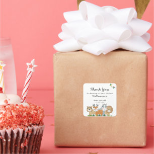 Pegatina Cuadrada Jungle Safari Baby Shower