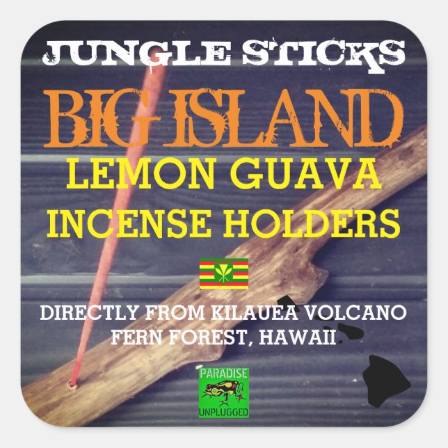 PEGATINA CUADRADA JUNGLE STICKS LEMON GUAVA INCENSE HOLDERS (Anverso)