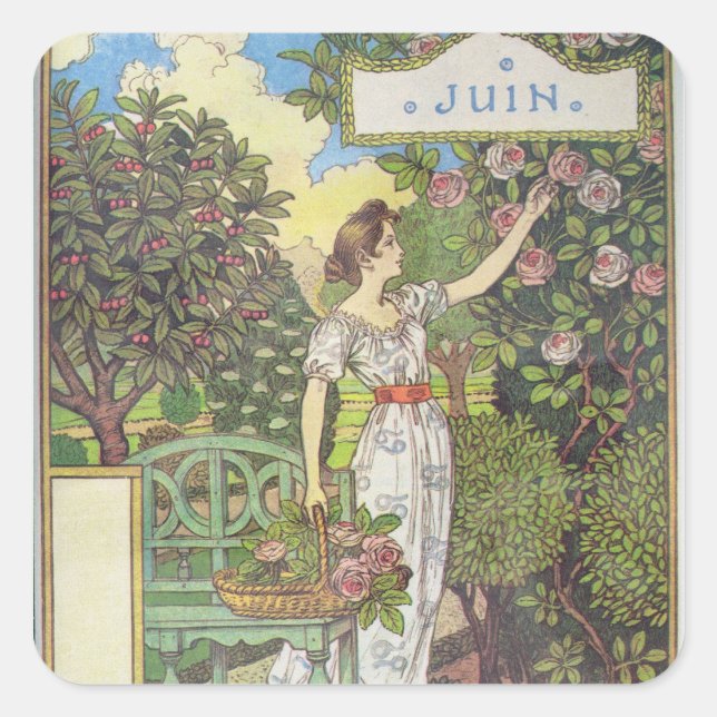 Pegatina Cuadrada Junio (Anverso)