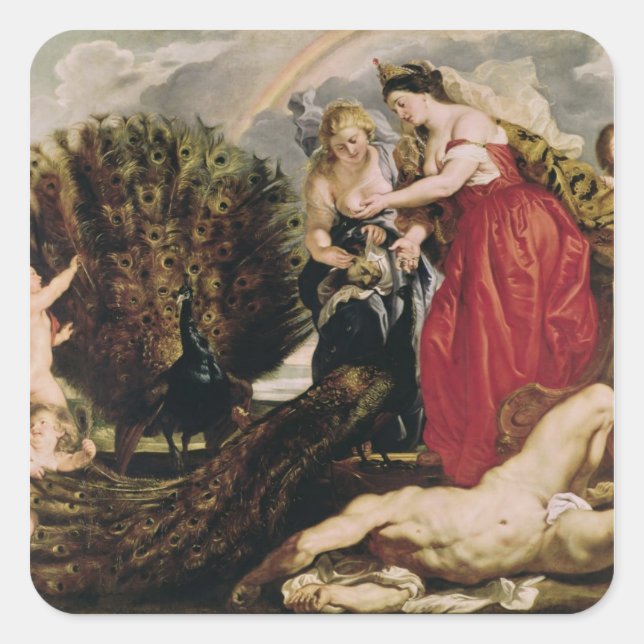Pegatina Cuadrada Juno y Argus, 1611 (Anverso)