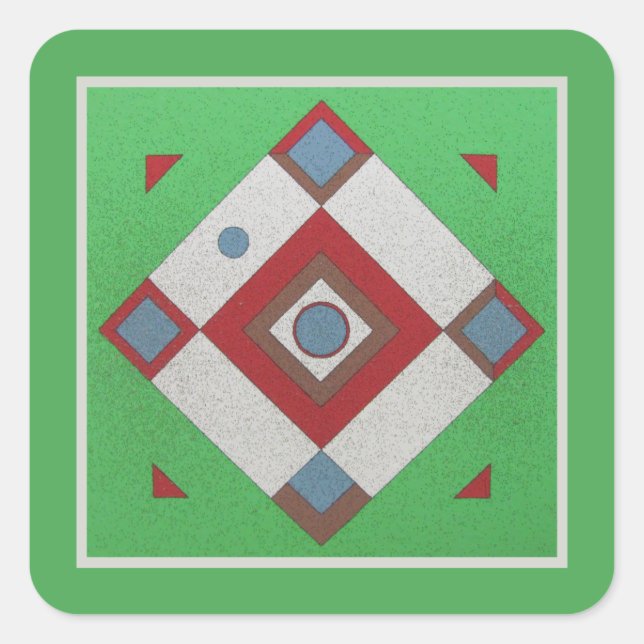 Pegatina Cuadrada Junta de baloncesto (Anverso)