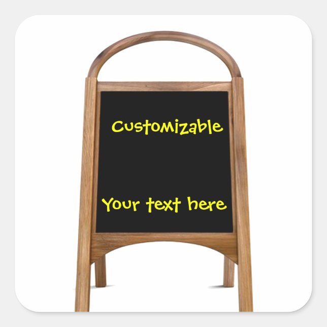 Pegatina Cuadrada Junta de emparedado de madera (Anverso)