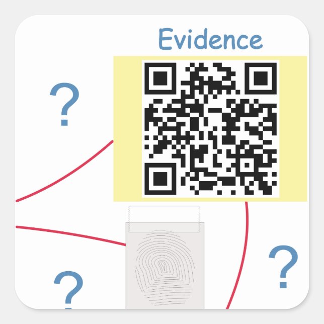 Pegatina Cuadrada Junta para la resolución de crímenes misteriosos (Anverso)