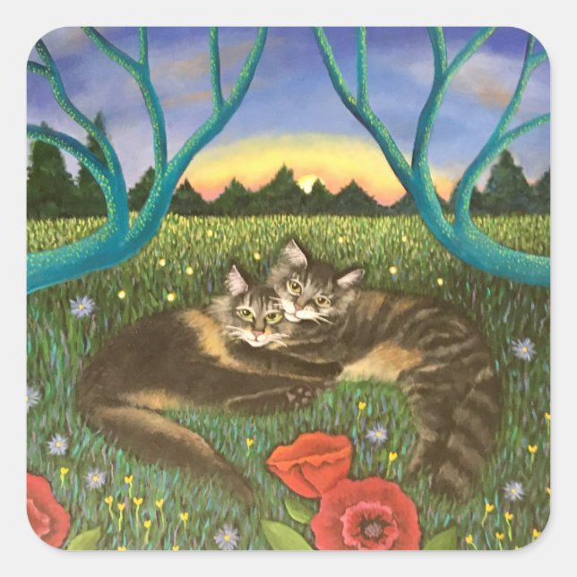 Pegatina Cuadrada Juntos de nuevo (Anverso)