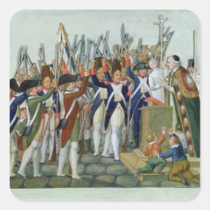Pegatina Cuadrada Juramento de los distritos, febrero de 1790