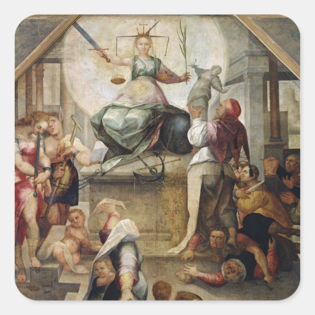 Pegatina Cuadrada Justicia (Anverso)