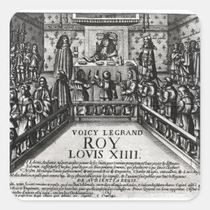 Pegatina Cuadrada Justicia de administración de Louis XIV