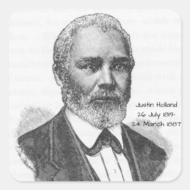 Pegatina Cuadrada Justin Holland (Anverso)