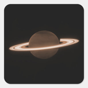 Pegatina Cuadrada JWST James Webb Telescopio Espacial Saturn Infrarr