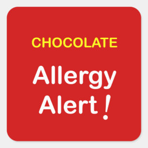 Pegatina Cuadrada k1 - Alerta alérgica - CHOCOLATE.
