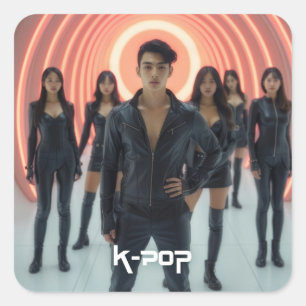PEGATINA CUADRADA K-POP