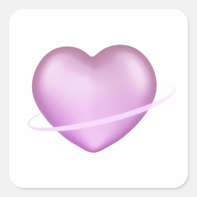 Pegatina Cuadrada K-Pop 3D Heart (Anverso)