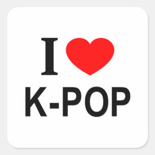 PEGATINA CUADRADA ❤️ K-POP ME ENCANTA K-POP I CORAZÓN K-POP