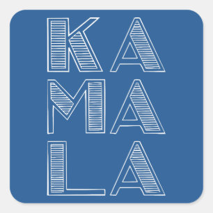 Pegatina Cuadrada KA MAMÁES LA apiladas Textos Harris para la presid