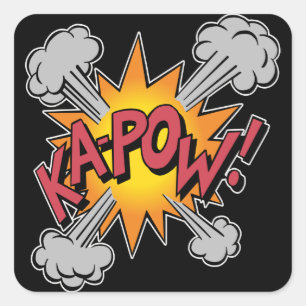 Pegatina Cuadrada ¡KA-POW! Gráfico de Cómic