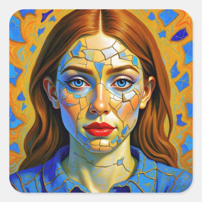 Pegatina Cuadrada “Kaela” - Pattern of a Past (Anverso)