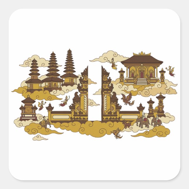 Pegatina Cuadrada Kahyangan/Heaven (Anverso)