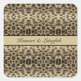 Pegatina Cuadrada KaleidoCheetah, personalizado