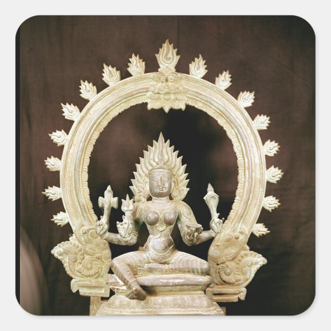 Pegatina Cuadrada Kali, de Vijayanagar (Anverso)