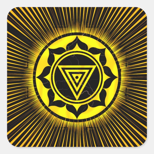 Pegatina Cuadrada Kali Yantra Golden Rise Pen (Anverso)
