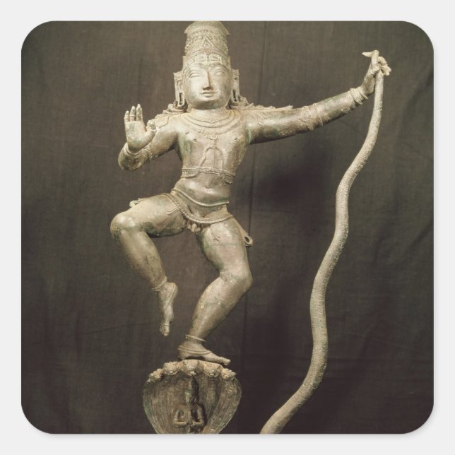 Pegatina Cuadrada Kaliya Krishna (Anverso)