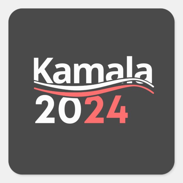 Pegatina Cuadrada kamala 2024, vicepresidenta kamala harris para muj (Anverso)