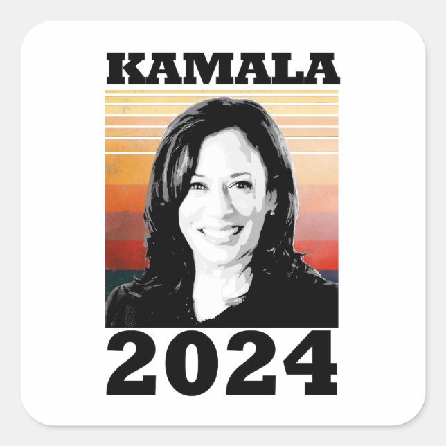 Pegatina Cuadrada Kamala Harris 2024 (Anverso)