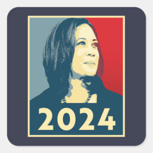 Pegatina Cuadrada Kamala Harris 2024