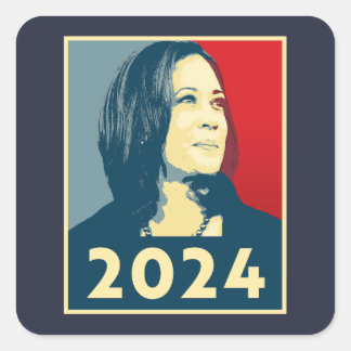 Pegatina Cuadrada Kamala Harris 2024