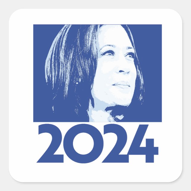 Pegatina Cuadrada Kamala Harris 2024 (Anverso)