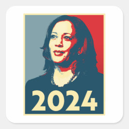 Pegatina Cuadrada Kamala Harris 2024