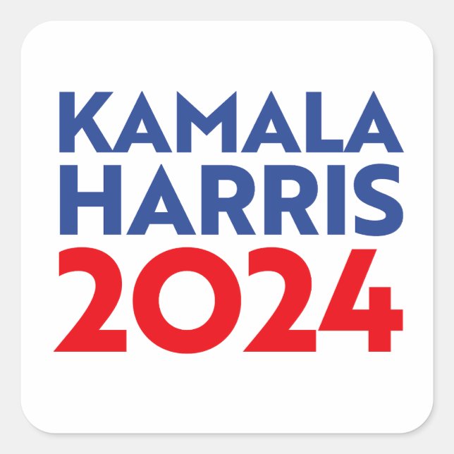 Pegatina Cuadrada Kamala Harris 2024 (Anverso)
