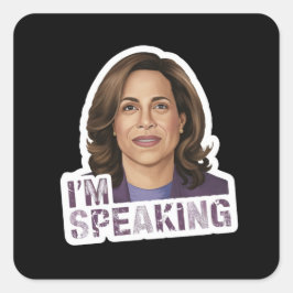 Pegatina Cuadrada Kamala Harris Hablo, Cita histórica de debate