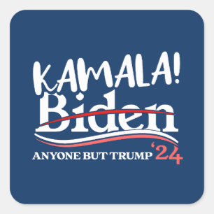 Pegatina Cuadrada Kamala Harris, Kamala 2024 para las mujeres, contr