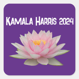 Pegatina Cuadrada Kamala Harris Lotus 2024
