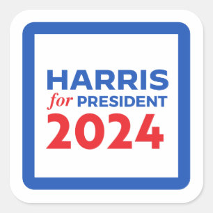 Pegatina Cuadrada Kamala Harris por el presidente