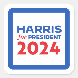 Pegatina Cuadrada Kamala Harris por el presidente