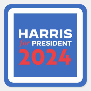 Pegatina Cuadrada Kamala Harris por el presidente