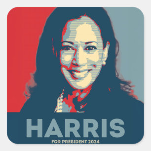 Pegatina Cuadrada Kamala Harris Por El Presidente 2024