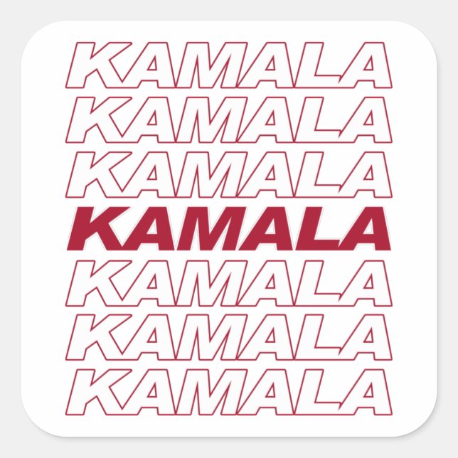 PEGATINA CUADRADA KAMALA KAMALA KAMALA (Anverso)