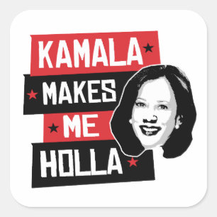 Pegatina Cuadrada Kamala Me Hace Holla -