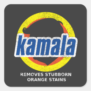 Pegatina Cuadrada Kamala retira a Naranja testaruda Stains