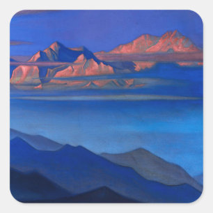 Pegatina Cuadrada “Kanchenjunga” de Nicholas Roerick