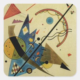Pegatina Cuadrada Kandinsky Abstract Circles Shapes