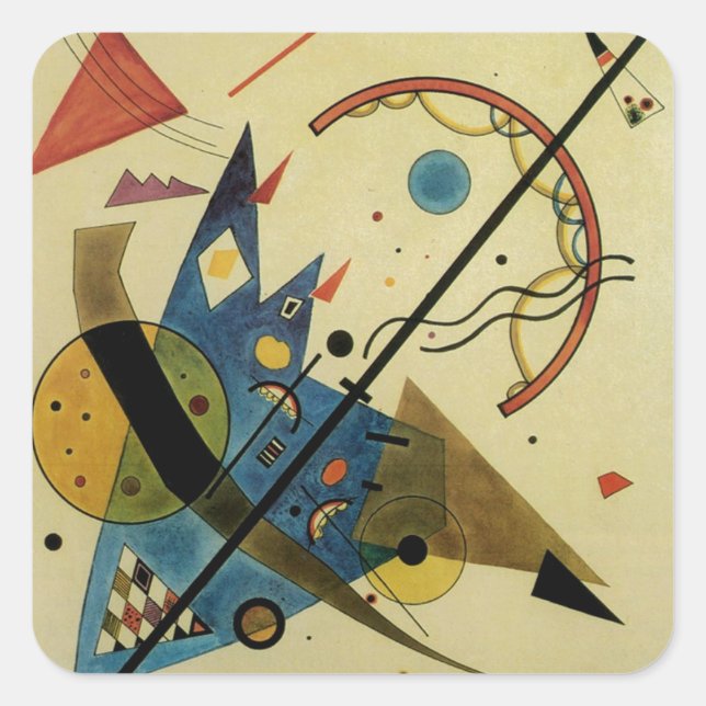 Pegatina Cuadrada Kandinsky Abstract Circles Shapes (Anverso)