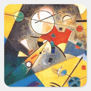 Pegatina Cuadrada Kandinsky Armonía silenciosa Resumen Arte