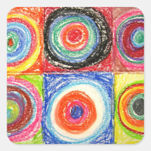 Pegatina Cuadrada Kandinsky Arte abstracto